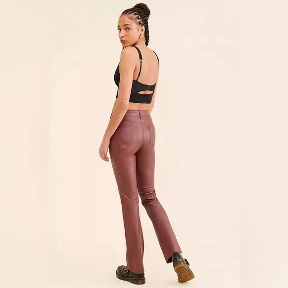 Anthropologie The Ya-Ya Vegan Leather Pant - Picture 2 of 14